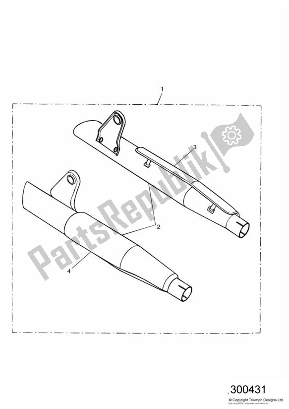 All parts for the Silencer Kit, Short, Chrome of the Triumph America Carburettor 790 2002 - 2007
